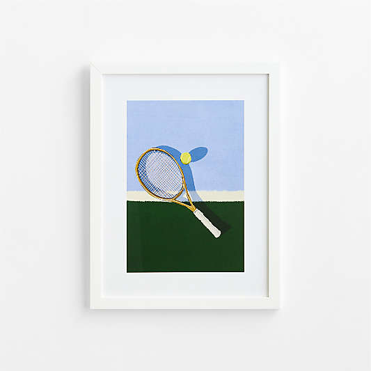 Blue Match Ready White Framed Wall Art Print by Venus Williams