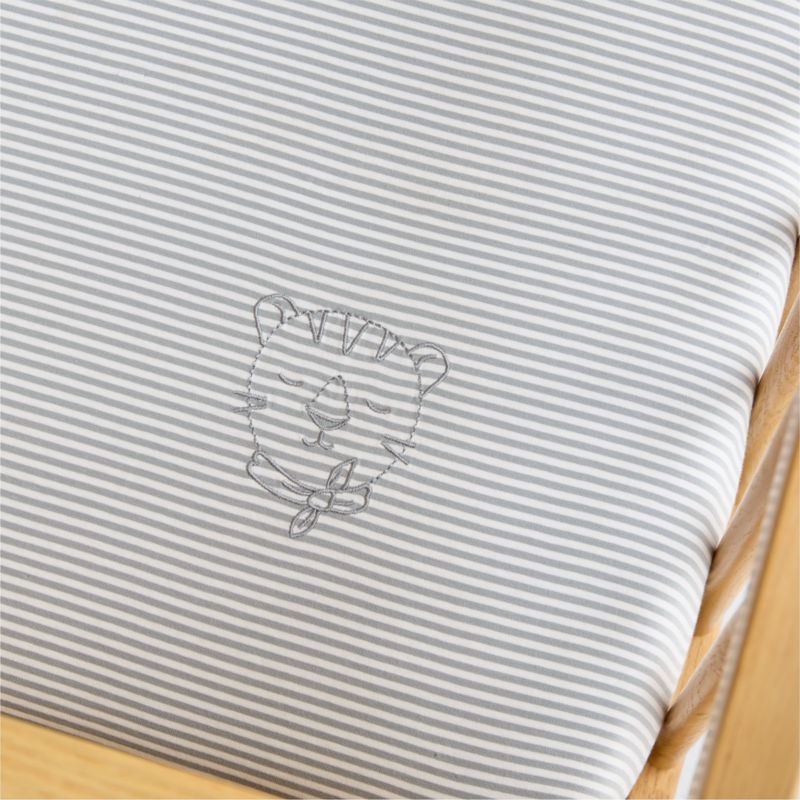 Comfy Tee Whisper Stripe Blue 100% Organic Cotton Jersey Baby Crib Fitted Sheet - image 2 of 8