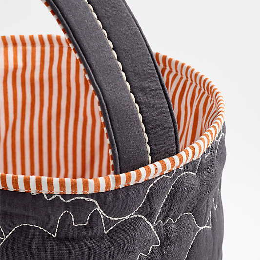 Black Bat Halloween Kids Treat Bag by Joan Anderson