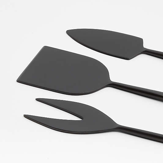 Black Cheese Knives, Set of 3