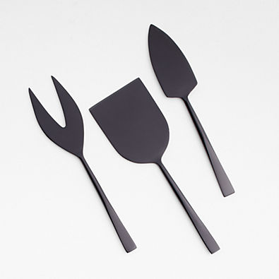 View Black Cheese Knives, Set of 3 details