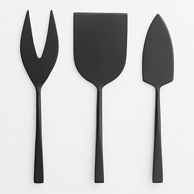 View Black Cheese Knives, Set of 3 details