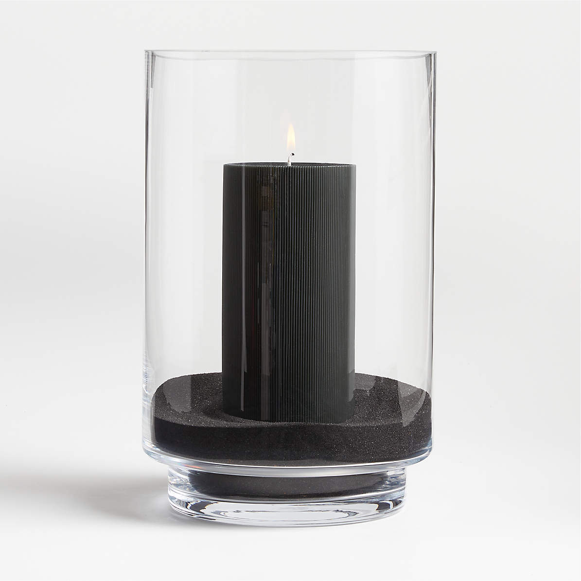 Ribbed Black Pillar Candles | Crate & Barrel Canada