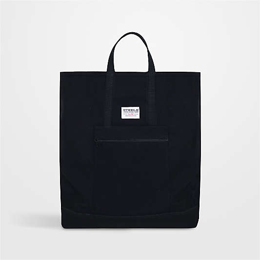 Steele Black Canvas Laundry Tote Bag