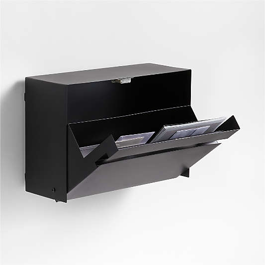 Black-Coated Modern Wall-Mount Mailbox