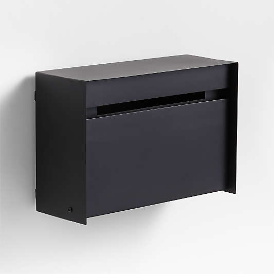 Black-Coated Modern Wall-Mount Mailbox