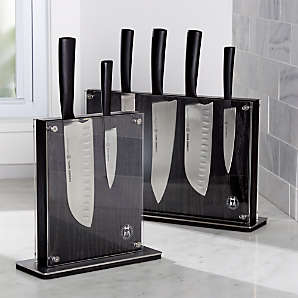 Gude Magnetic Knife Block, Black Beechwood