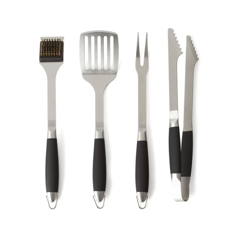 Black-Handled 4-Piece Barbecue Tool Set - image 6 of 8