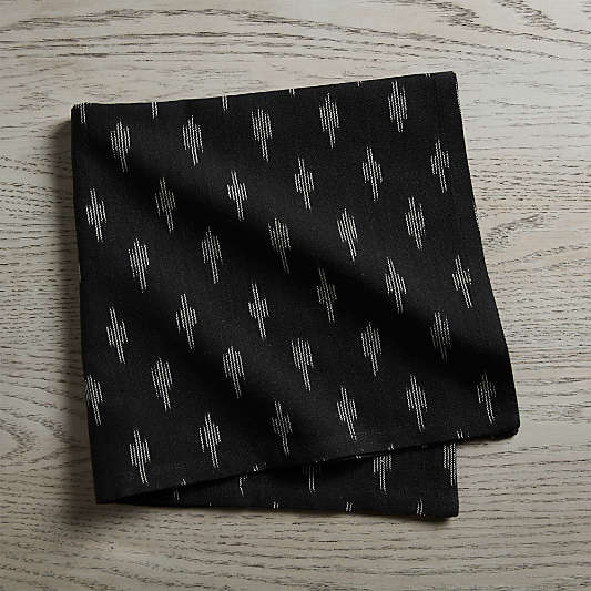 Black Ikat Dinner Napkin