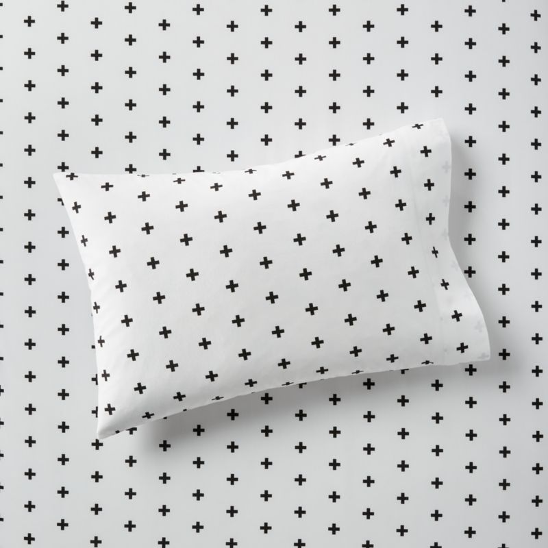 Viewing product image Organic Black Plus Sign Toddler Pillowcase - image 1 of 1