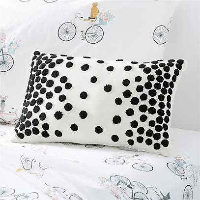 Black and white discount pom pom throw