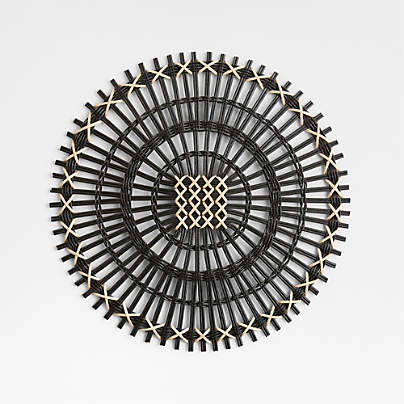 Amira Black Radial Rattan Placemat