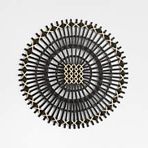 Amira Black Radial Rattan Placemat + Reviews | Crate & Barrel