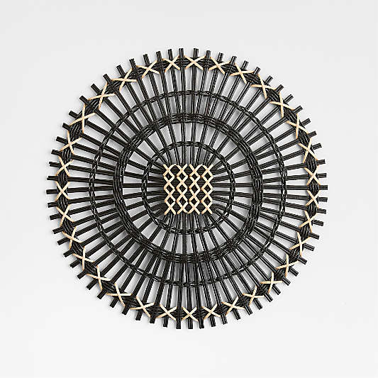 Amira Black Radial Rattan Placemat