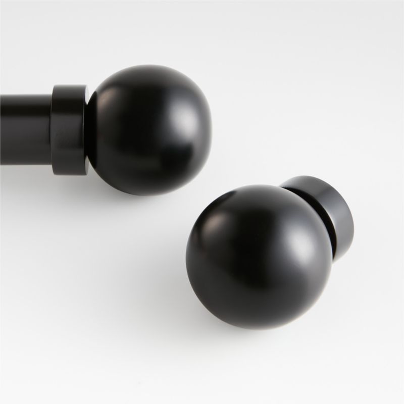 Black Round Curtain End Cap Finials