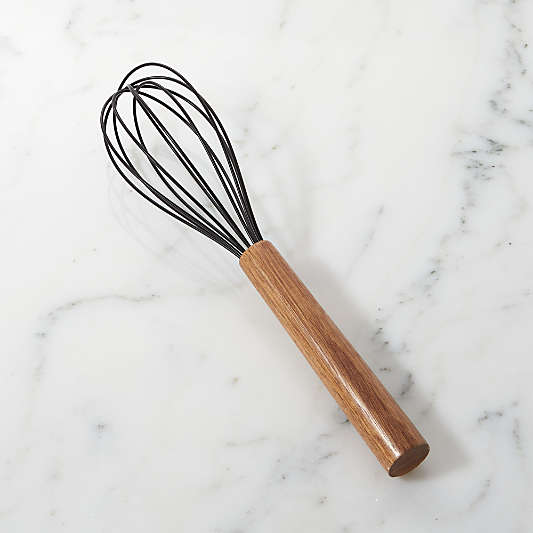 Black Silicone Whisk with Acacia Wood Handle