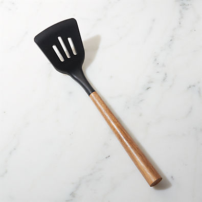 View Black Silicone Turner with Acacia Handle details
