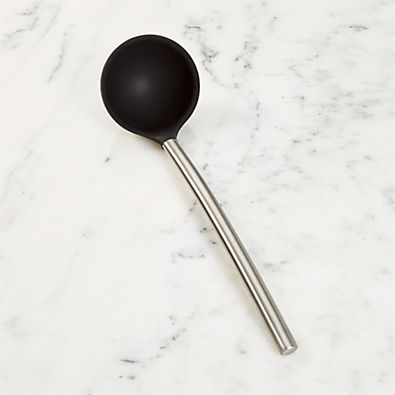 View Tovolo ® Black Silicone Ladle with Stainless Steel Handle details