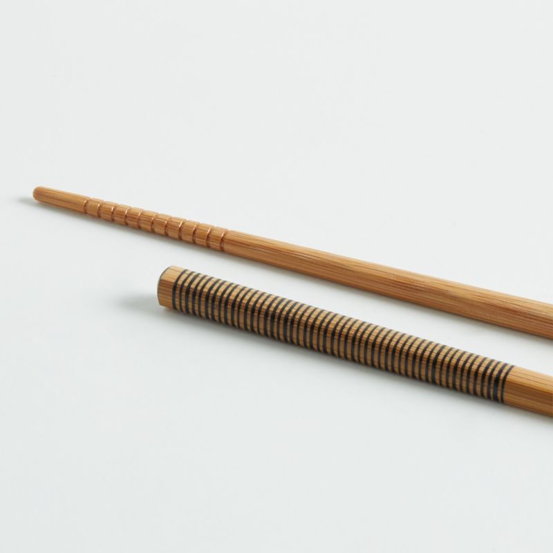 Black Striped Bamboo Chopsticks, Set of 5 Pairs - image 2 of 3