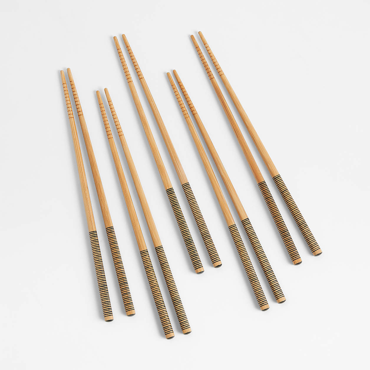 Black Striped Bamboo Chopsticks, Set of 5 Pairs + Reviews Crate & Barrel