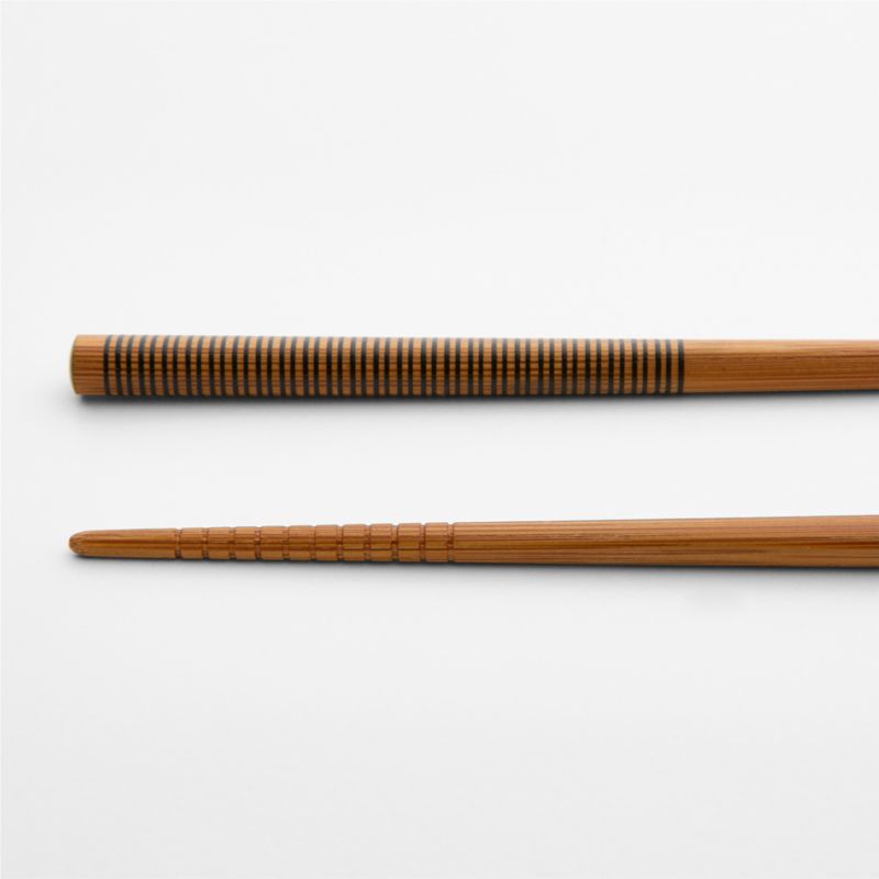 Black Striped Bamboo Chopsticks, Set of 5 Pairs - image 2 of 3