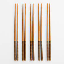 Black Striped Bamboo Chopsticks, Set of 5 Pairs + Reviews | Crate & Barrel