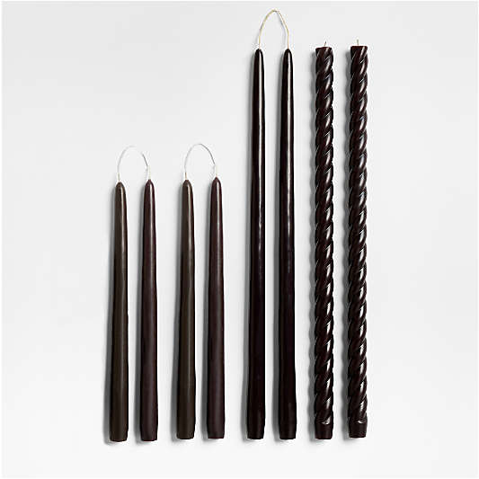Black Taper Candle Bundle, Set of 8