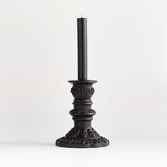 Black Wax Taper Candle