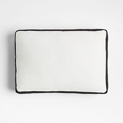 View Black and White 20"x13" Outdoor Lumbar Throw Pillow details