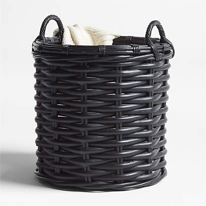 Large black basket online for blankets