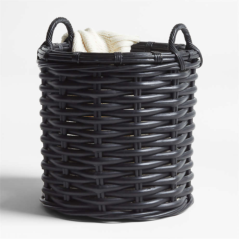 Woven Wood Small Round Basket - Hudson Grace