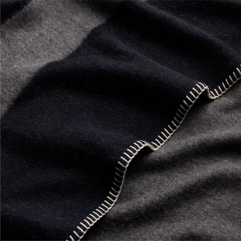 Blacksaw Mason 59"x79" Alpaca Black Throw Blanket - image 2 of 6