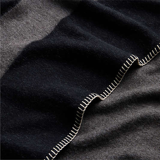 Blacksaw Mason 59"x79" Alpaca Black Throw Blanket