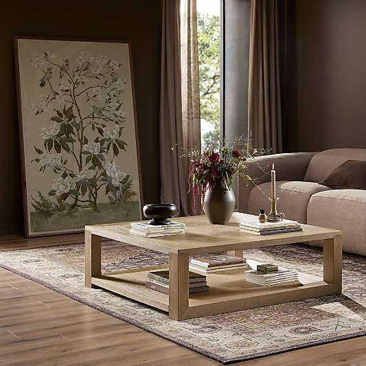 Blair Bleached Oak 47" Square Coffee Table