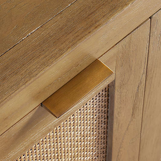 Blake 129" Light Brown Teak and Rattan Storage Media Console Set