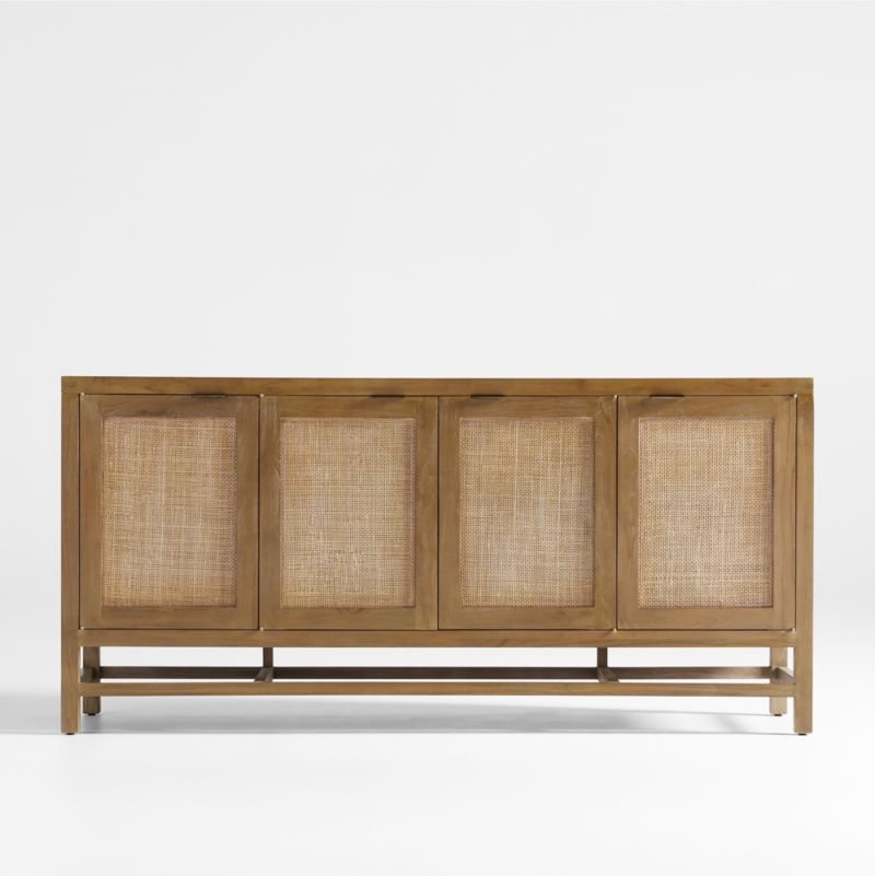 Calypso 72" Rectangular Natural Wood Storage Console Table