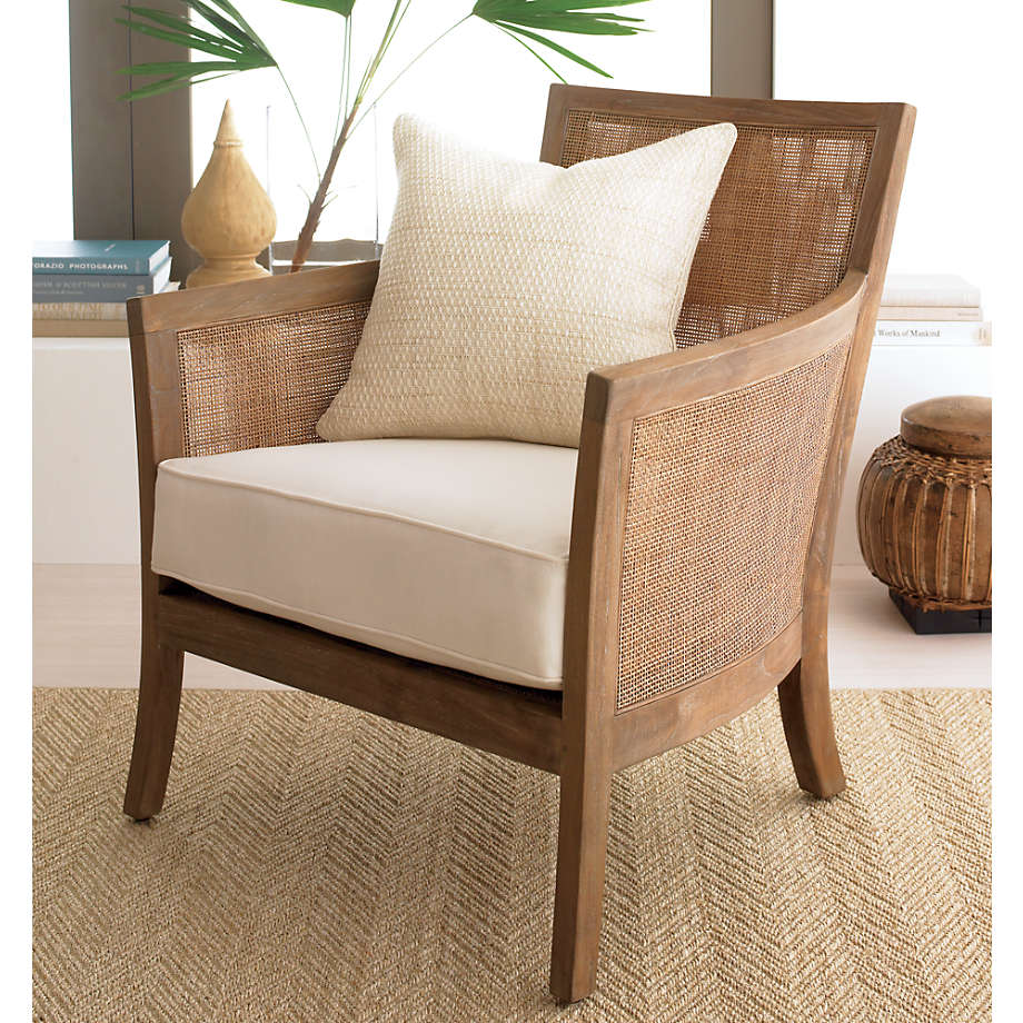 Malibu Rattan Wicker Lounge Chair with Thick Dark Brown Cushion,Handmade Design 
