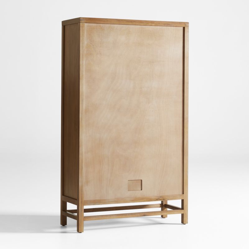 Blake Light Brown Teak and Rattan 2-Door Storage Cabinet - image 6 of 9