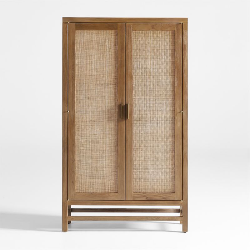  Knocbel Storage Cabinet with 2 Drawers and 4 Rattan