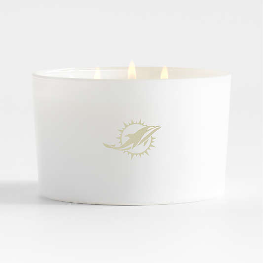 NFL Miami Dolphins Monochrome No. 01 Blanc 3-Wick Scented Candle - Basil, Nettle Flower and Sage