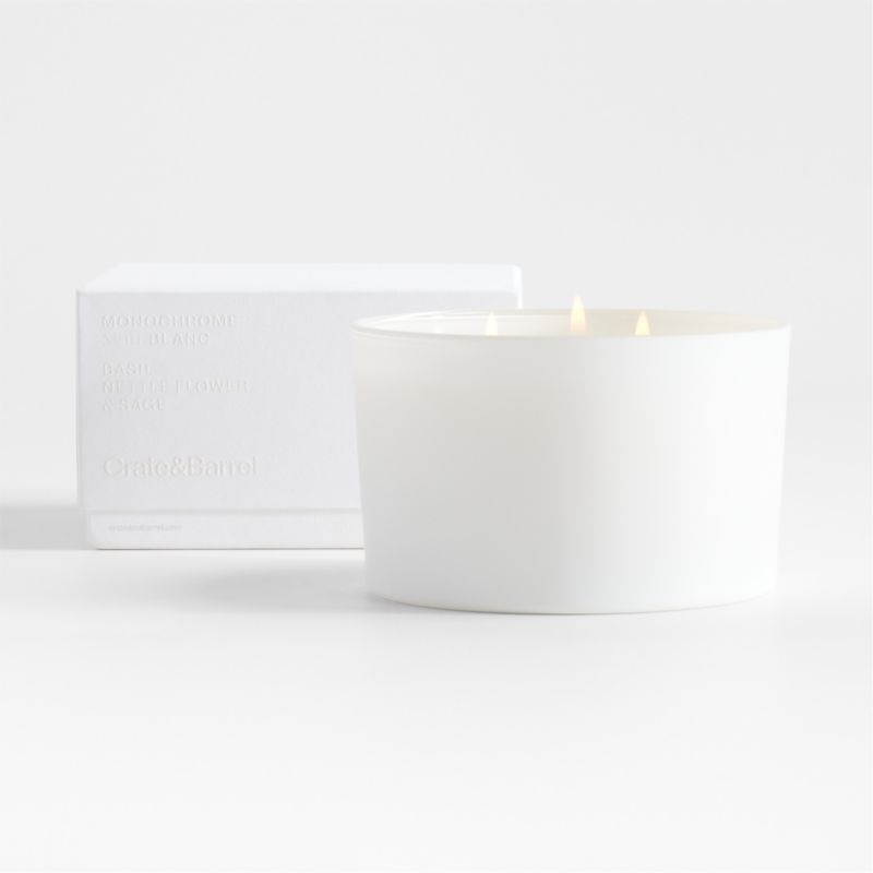 Monochrome No. 01 Blanc 3-Wick Scented Candle - Basil, Nettle Flower and Sage - image 0 of 13