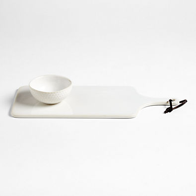 View Blanc Stoneware Cheese Board and Bowl Gift Set details