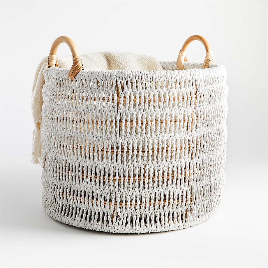 Blanca Natural/White Rope Basket (Open Larger View)