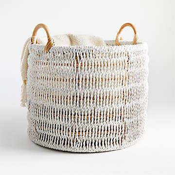Taka Large Woven Vegan Leather Basket + Reviews