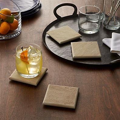 View Set of 4 Blanco Sandstone Coasters details