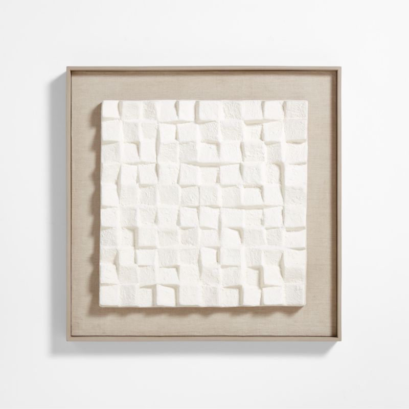 Blanco White Paper Pulp Framed 36"x36" Wall Art - image 0 of 5