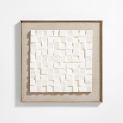 View Blanco White Paper Pulp Framed 36"x36" Wall Art details