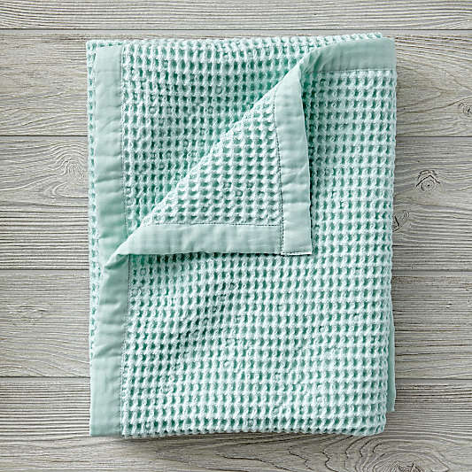 Snuggle Up Mint Waffle Baby Blanket