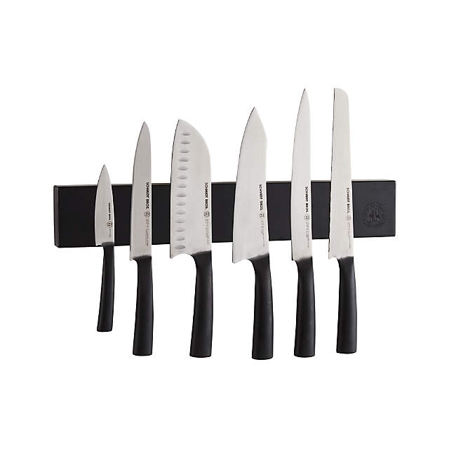 Kitchen Knife Set Kit  Black Handle & Black Magnetic Rack – SiliSlick®