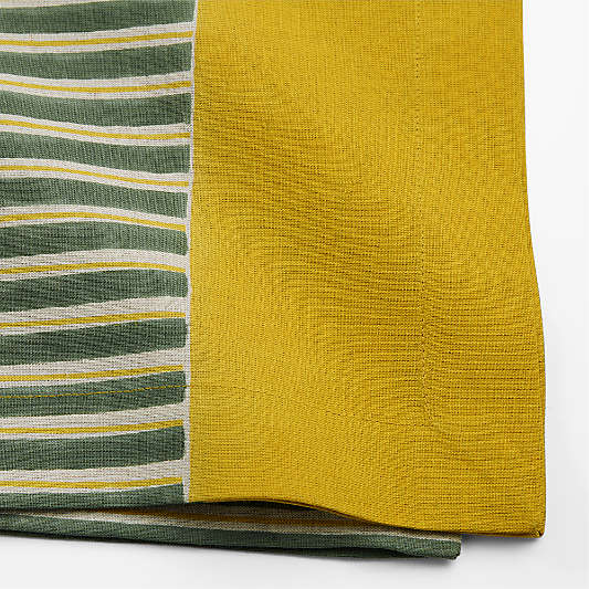 Block Print Stripe Linen Cotton Dinner Napkin, Set of 4